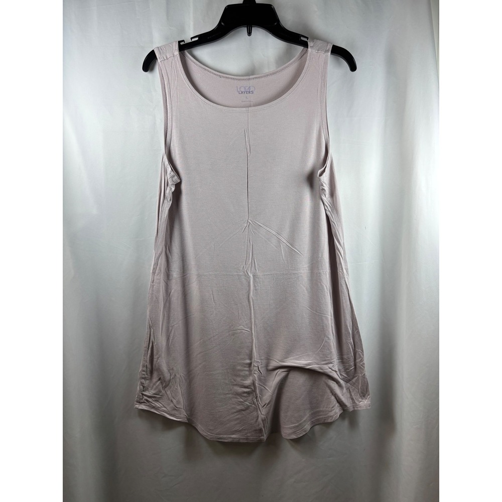 LOGO Layers by Lori Goldstein Womens Mauve Rayon Spandex High-Low‎ Tank Top L